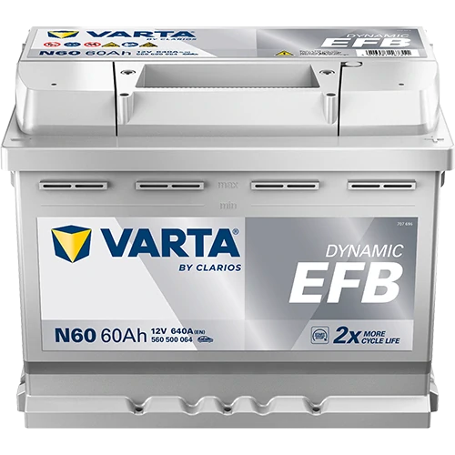 Autobaterie Varta Dynamic EFB 12V 60Ah 640A, 560 500 064, N60