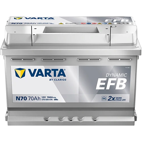 Autobaterie Varta Dynamic EFB 12V 70AH 760A, 570 500 076, N70