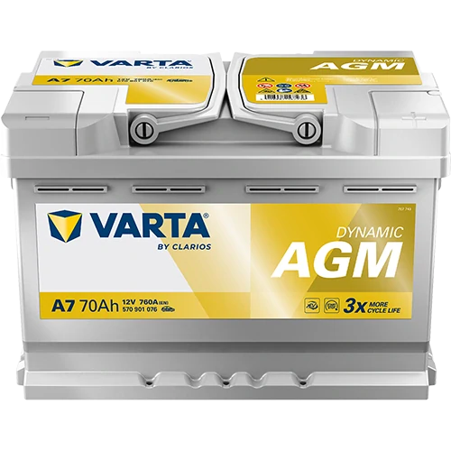 Autobaterie Varta Dynamic AGM 12V 70Ah 760A, 570 901 076, A7