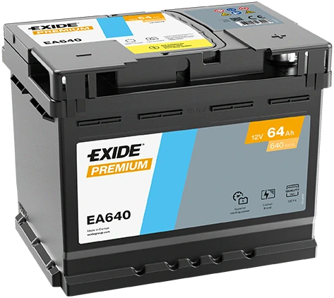 Autobaterie Exide Premium 12V 64Ah 640A, EA640