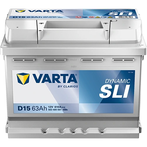 Autobaterie Varta Dynamic SLI 12V 63Ah 610A, 563 400 061, D15