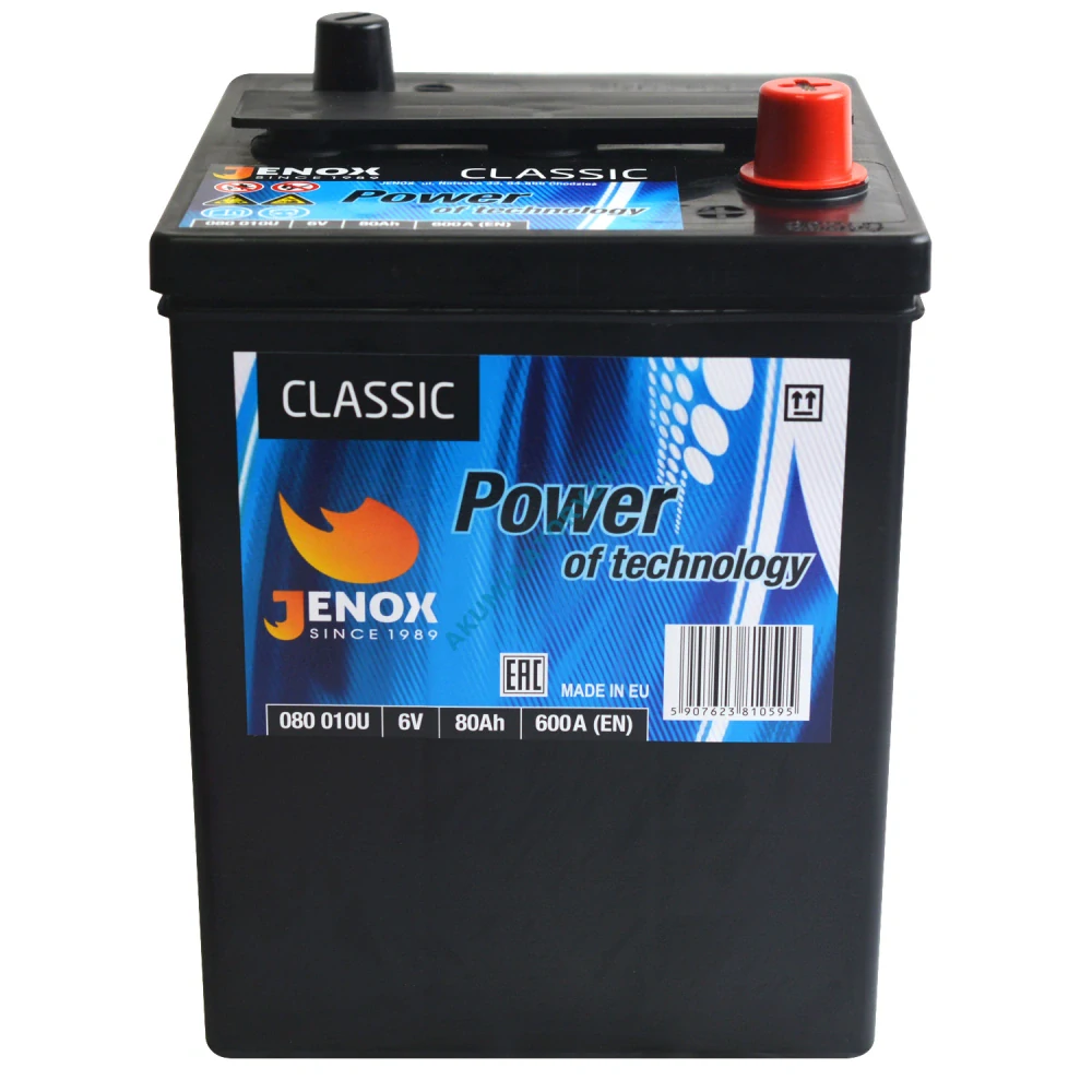 Autobaterie Jenox Classic 6V 80Ah 600A, 080 010U