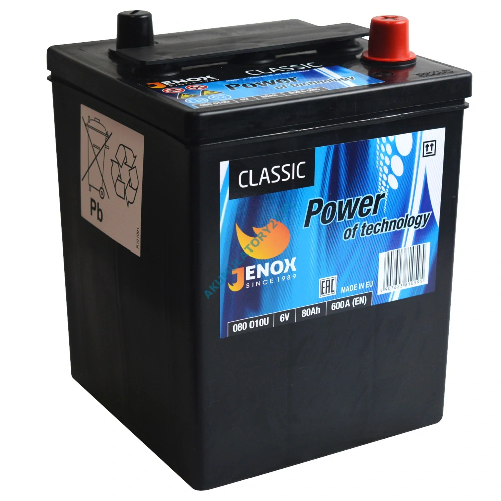 Autobaterie Jenox Classic 6V 80Ah 600A, 080 010U