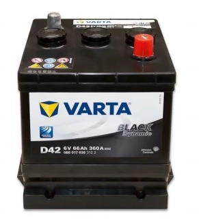 Autobaterie Varta Black Dynamic 6V 66Ah 360A, 066 017 036, D42
