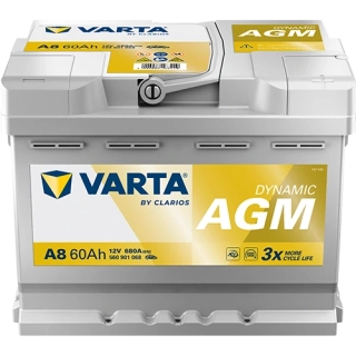 Autobaterie Varta Dynamic AGM 12V 60Ah 680A, 560 901 068, A8