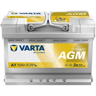 Autobaterie Varta Dynamic AGM 12V 70Ah 760A, 570 901 076, A7