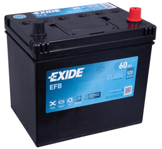 Autobaterie Exide Start-Stop EFB 12V 60Ah 520A, EL604