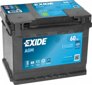 Autobaterie Exide Start-Stop AGM 12V 60Ah 680A, EK600
