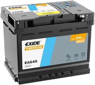 Autobaterie Exide Premium 12V 64Ah 640A, EA640