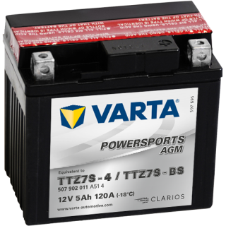 Motobaterie Varta Powersports AGM 5Ah, 12V, 505 902 012, TZ7S-4 / TZ7S-BS