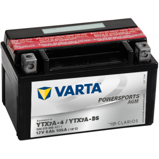 Motobaterie Varta Powersports AGM 6Ah, 12V, 506 015 005, YTX7A-4 / YTX7A-BS