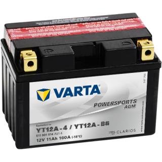 Motobaterie Varta Powersports AGM 11Ah, 12V, 511 901 014, YT12A-4 / YT12A-BS