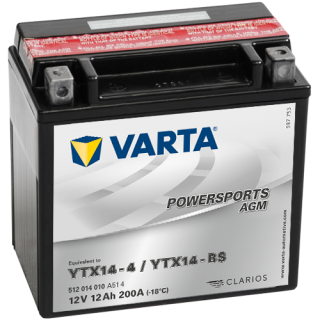 Motobaterie Varta Powersports AGM 12Ah, 12V, 512 014 020, TX14-4 / TX14-BS