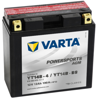 Motobaterie Varta Powersports AGM 13Ah, 12V, 512 903 013, YT14B-4 / YT14B-BS
