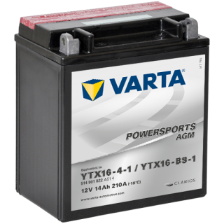 Motobaterie Varta Powersports AGM 14Ah, 12V, 514 901 021, YTX16-4-1 / YTX16-BS-1
