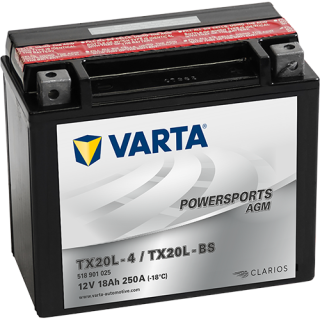 Motobaterie Varta Powersports AGM 18Ah, 12V, 518 901 025, TX20L-4 / TX20L-BS