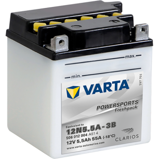 Motobaterie Varta Powersports Freshpack 5,5Ah, 12V, 506 012 004, 12N5,5A-3B