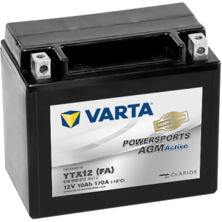 Motobaterie Varta Powersports AGM Active 10Ah, 12V, 510 909 017, YTX12-4