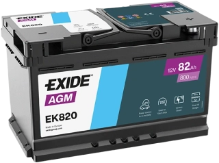 Autobaterie Exide Start-Stop AGM 12V 82Ah 800A, EK820