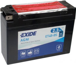 Motobaterie Exide Bike AGM 2,3Ah, 12V, ET4B-BS