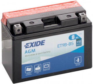 Motobaterie Exide Bike AGM 8Ah, 12V, ET9B-BS