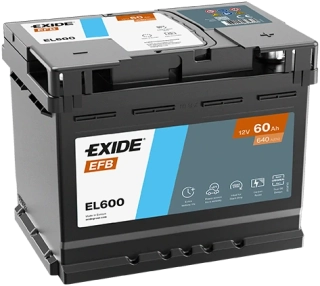 Autobaterie Exide Start-Stop EFB 12V 60Ah 640A, EL600