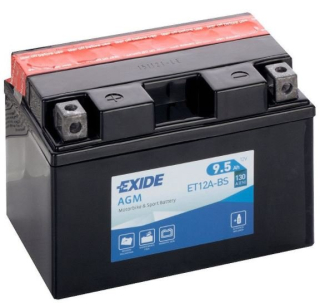 Motobaterie Exide Bike AGM 9,5Ah, 12V, ET12A-BS