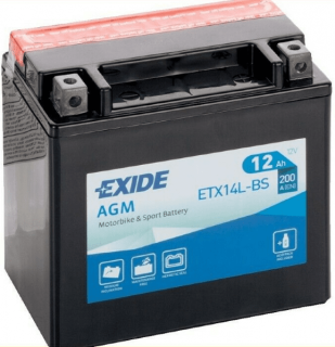 Motobaterie Exide Bike AGM 12Ah, 12V, ETX14L-BS