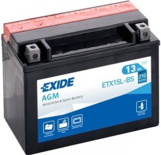 Motobaterie Exide Bike AGM 13Ah, 12V, ETX15L-BS