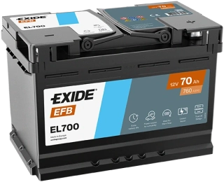 Autobaterie Exide Start-Stop EFB 12V 70Ah 760A, EL700