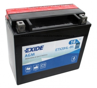 Motobaterie Exide Bike AGM 18Ah, 12V, ETX20HL-BS