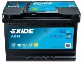 Autobaterie Exide Start-Stop AGM 12V 62Ah 680A, EK620