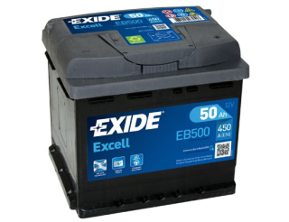 Autobaterie Exide Excell 12V 50Ah 450A, EB500