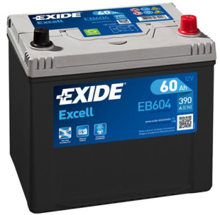 Autobaterie Exide Excell 12V 60Ah 390A, EB604