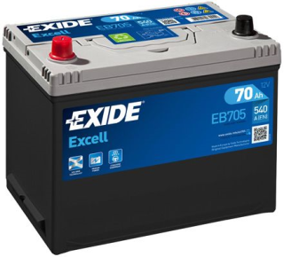 Autobaterie Exide Excell 12V 70Ah 540A, EB705