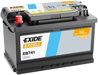 Autobaterie Exide Excell 12V 74Ah 680A, EB741