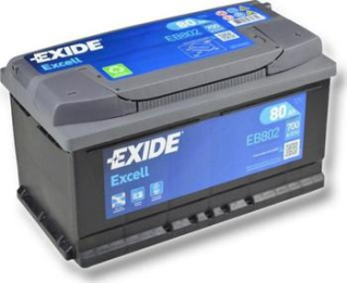 Autobaterie Exide Excell 12V 80Ah 700A, EB802