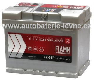 Autobaterie Fiamm Titanium PRO 12V 64Ah 610A, L2 64P